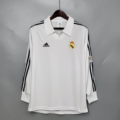 Retro long-sleeved 2002 Real Madrid home